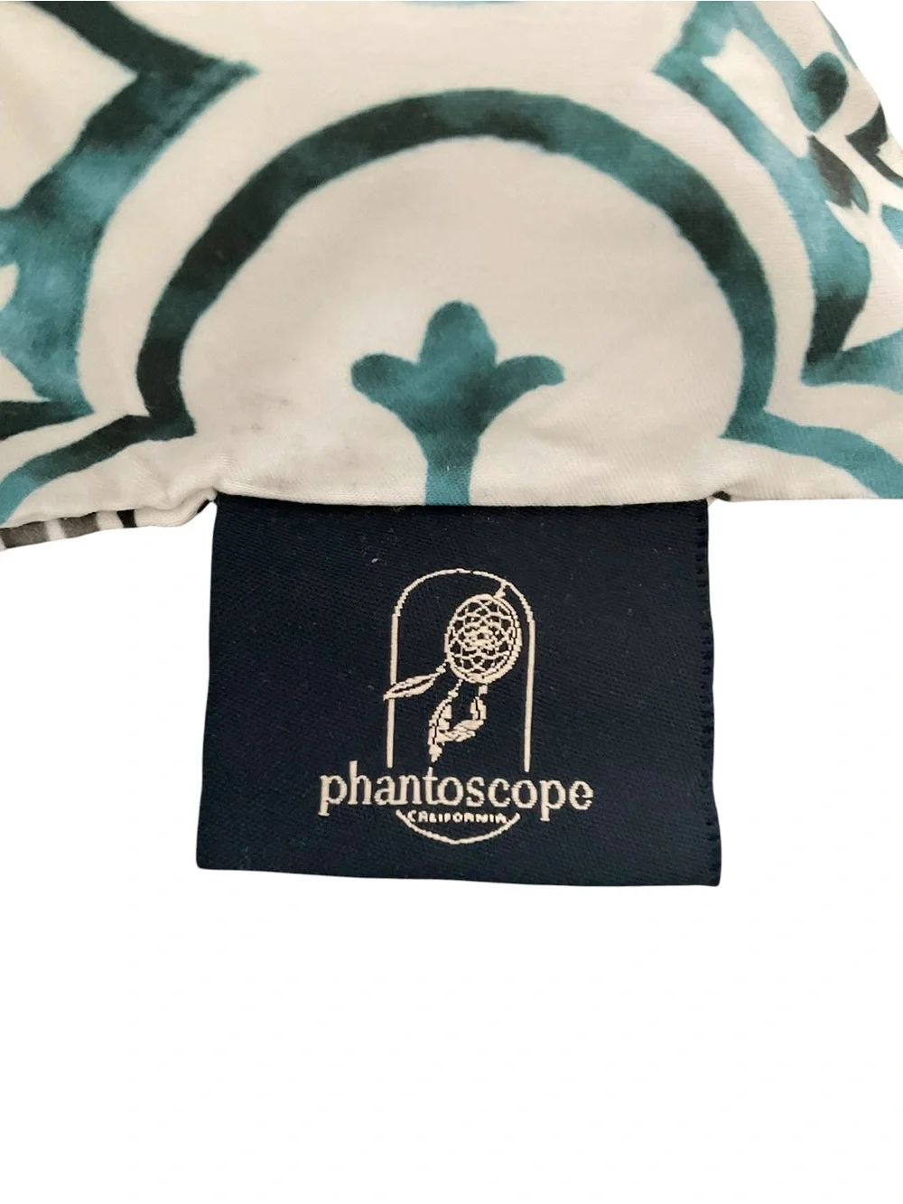 PHANTOSCOPE Rectangular Throw Pillow in Teal and Black Tile Pattern NWOT